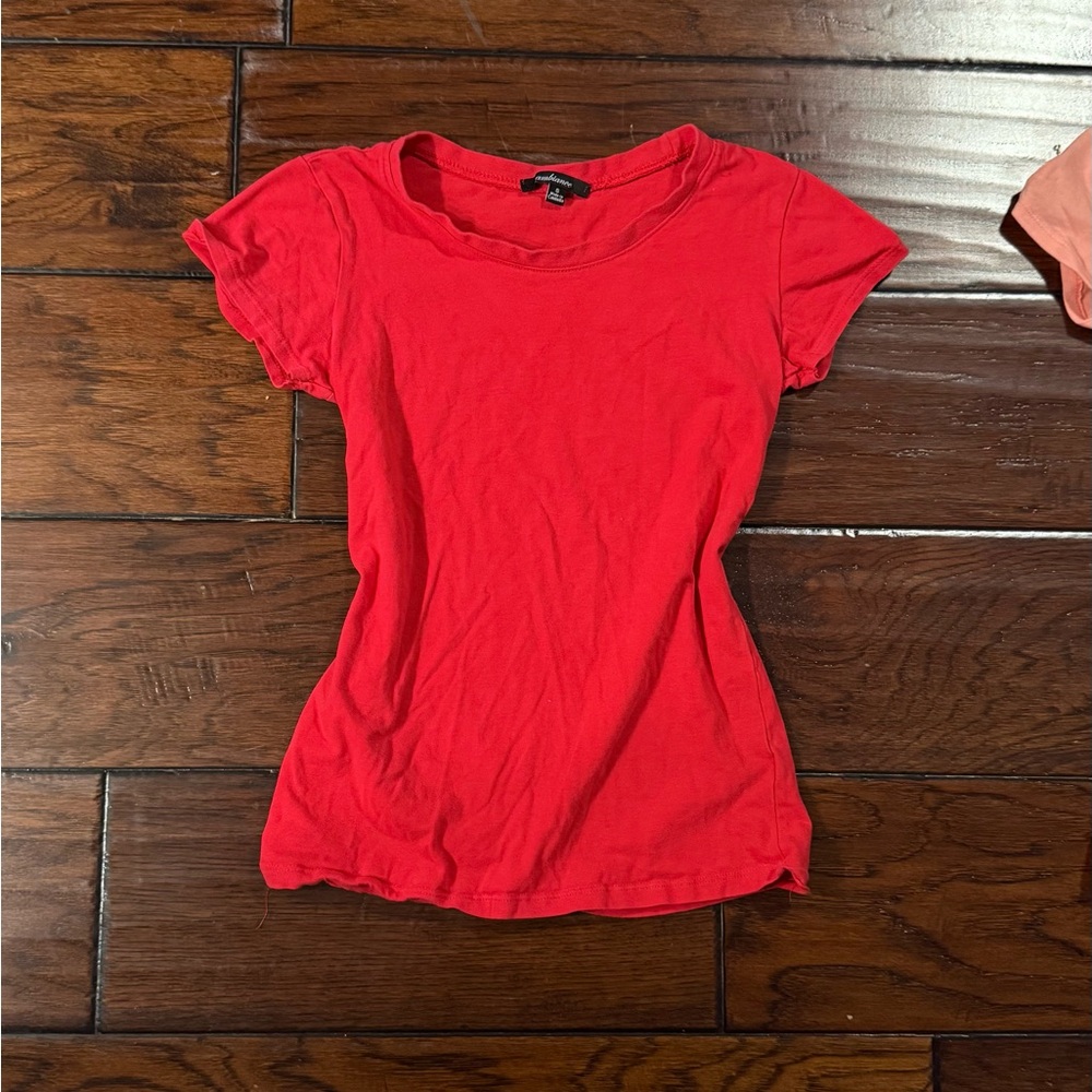 Red and Peach Women's Top